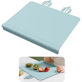 Baby Placemat, Silicone Toddler Edge Table Mat, Baby Proof Dining Table Protector for Toddlers, Multiuse Kids Mat for Eating, Art & Toys, Prevents Scratches & Bumps (Green, 12"x10") in Saudi Arabia
