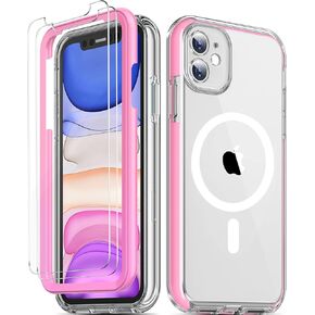 جراب COOLQO لهاتف iPhone 11 واقي شاشة غير أصفر + حماية الكاميرا بطبقة مزدوجة من الدرجة العسكرية 17 قدمًا غطاء هاتف مقاوم للصدمات والسقوط شفاف in Kuwait