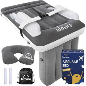 LUMARA Toddler Airplane Bed - Inflatable Airplane Bed for Toddlers, Plane Baby Seat Extender for Kids - Blow Up Air Mattress for Child Flight Sleep with Safety Belt, Innovative Valves, No Pump Needed in Saudi Arabia
