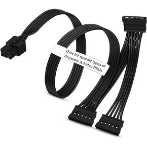 كابل طاقة COMeap SATA لوحدات PSU الموسمية Antec، 6 دبوس إلى 3X 15 دبوس SATA محول طاقة القرص الصلب لبطاقة التعدين BTC 20 بوصة (50 سم) in Kuwait