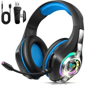 Ordtop 2.4GHz Wireless Gaming Headsets for PS5/PS4/Switch, 2026 RGB Noise Cancelling Headphones with Mics, 7.1 Surround Sound, 40mm Drivers, 276g Ultraligero, Memory Foam, 45H Gaming Headphones in Kuwait
