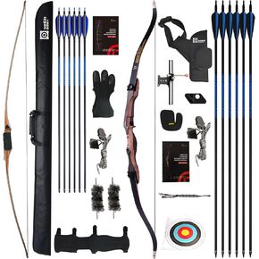 مجموعة القوس الطويل Sanlida Archery Royal X8 مقاس 68 بوصة (35 رطلاً) ومجموعة القوس المنحني نوبل (70 بوصة 26 رطلاً) in Kuwait