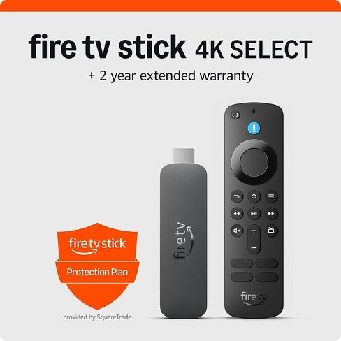حزمة Amazon Fire TV Stick 4K Select مع خطة حماية لمدة عامين in Saudi Arabia