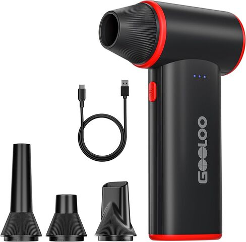 GOOLOO F3 Compressed Air Duster, 150000 RPM Portable Electric Air Duster for Cleaning, 3-Speed Adjustable Air Blower with Fast Charging, Rechargable Leaf Blower for Computer, Car, Keyboard, Outdoor in Saudi Arabia