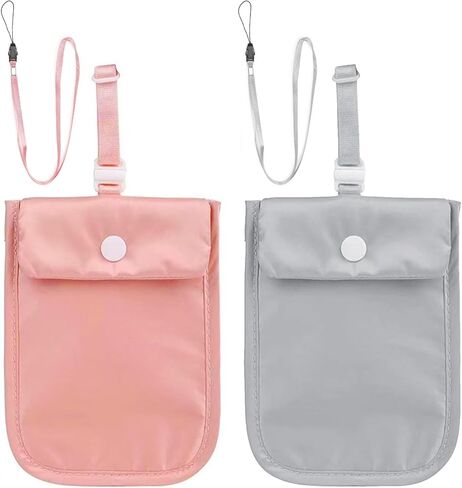 Wallet, RFID Washable Hidden Bra Wallet-2PCS Adjustable, Women Travel Rfid -Elastic Neck Strap Suitable for All Bra Sizes -Anti-Pickpocket Travel Pouches Under Clothes Protecting Money&Valuables in Kuwait