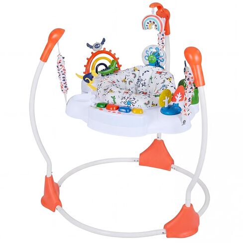 HONEY JOY Baby Bouncer Activity Center, Infant Jumper and Table w/ 360° Rotary Seat, 3 Adjustable Heights, Music, Lights, Sounds & Developmental Toys, Activity Center for Babies 6+ Months (Orange) in Saudi Arabia