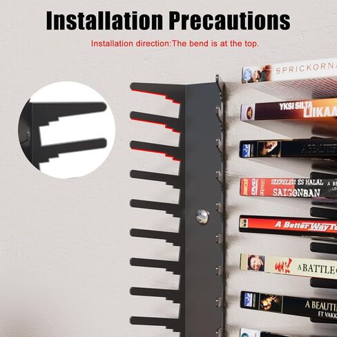 Video Game Wall Mount Organizer, 4 Piece Set, 72 Disc Capacity, Multi-Size Slots for PS5/PS4/Xbox/Switch Games, Black (4) in Saudi Arabia