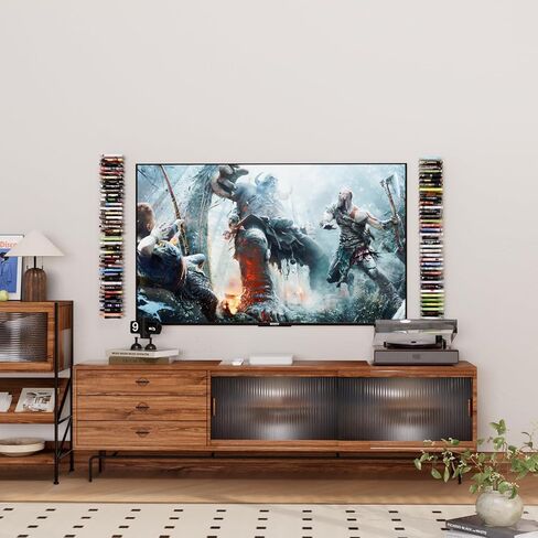Video Game Wall Mount Organizer, 4 Piece Set, 72 Disc Capacity, Multi-Size Slots for PS5/PS4/Xbox/Switch Games, Black (4) in Saudi Arabia