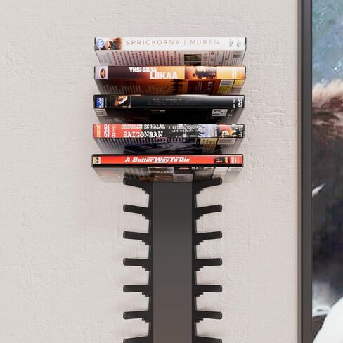 Video Game Wall Mount Organizer, 4 Piece Set, 72 Disc Capacity, Multi-Size Slots for PS5/PS4/Xbox/Switch Games, Black (4) in Saudi Arabia