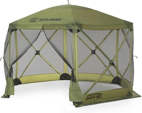 CLAM Pop Up Screen Tent, Outdoor Camping Gazebo Canopy, Escape, 11.5', Brown - Heavy-Duty Portable Screened Shelter with Netting for Beach, Patio, and Backyard in Kuwait