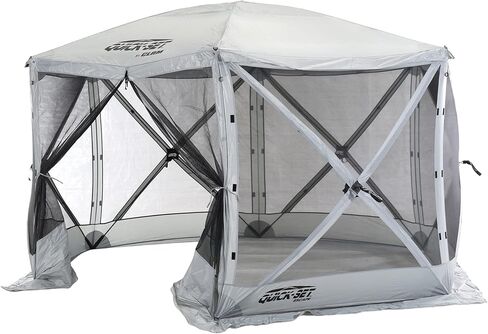 CLAM Pop Up Screen Tent, Outdoor Camping Gazebo Canopy, Escape, 11.5', Brown - Heavy-Duty Portable Screened Shelter with Netting for Beach, Patio, and Backyard in Kuwait
