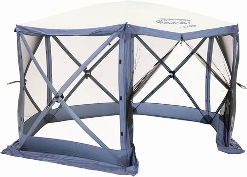 CLAM Pop Up Screen Tent, Outdoor Camping Gazebo Canopy, Escape, 11.5', Brown - Heavy-Duty Portable Screened Shelter with Netting for Beach, Patio, and Backyard in Kuwait