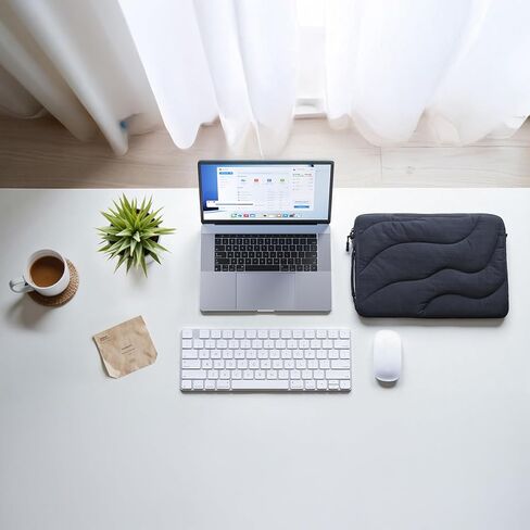 حقيبة كمبيوتر محمول llano مقاس 14 بوصة، حقيبة كمبيوتر محمول لأجهزة MacBook Pro وDell وHP وLenovo وAsus وحافظة الكمبيوتر اللوحي للكمبيوتر المحمول، حماية 360 درجة، خفيفة الوزن، مقاومة للماء، تخزين 4 مقصورات، أسود in Saudi Arabia