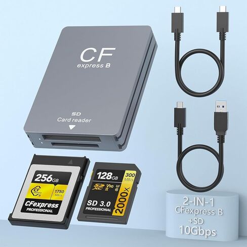 CFexpress Type B Card Reader – Portable Aluminum 433MB/s Thunderbolt/USB-C Memory Card Reader for Cameras – Compatible with XQD, SD Express, MacBook Pro/Air M1, Windows in Saudi Arabia