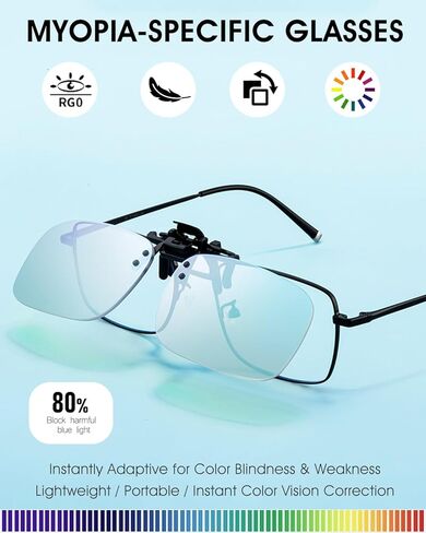 نظارات عمى الألوان قابلة للطي للرجال، نظارات لتصحيح نقص رؤية الألوان وتعزيزها لعمى الألوان الأحمر والأخضر in Kuwait