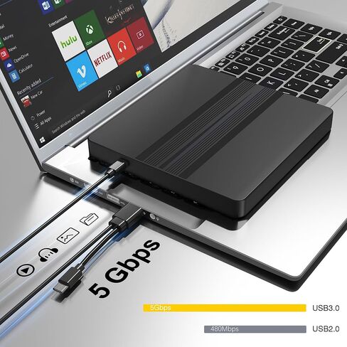 محرك أقراص CD/DVD خارجي لأجهزة الكمبيوتر المحمول، محرك أقراص DVD USB قارئ أقراص مضغوطة خارجي لأجهزة الكمبيوتر المحمول، DVD/CD-ROM +/-RW محركات الأقراص الضوئية لأجهزة الكمبيوتر المكتبية وأجهزة MacBook Mac Windows10/11 Linux OS in Saudi Arabia