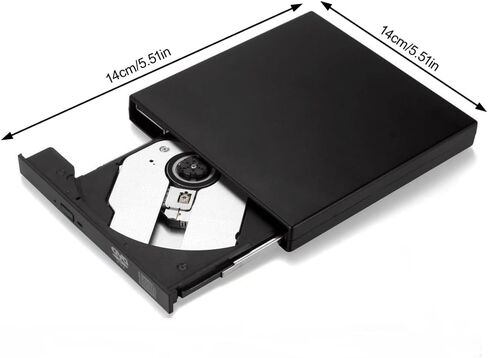 محرك أقراص CD DVD خارجي ناسخ USB 2.0، محرك أقراص CD/DVD±RW محمول نحيف لأجهزة الكمبيوتر المحمول والكمبيوتر المكتبي، التوصيل والتشغيل لنظام التشغيل Windows in Saudi Arabia