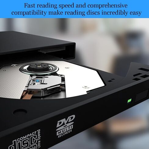 محرك أقراص CD DVD خارجي ناسخ USB 2.0، محرك أقراص CD/DVD±RW محمول نحيف لأجهزة الكمبيوتر المحمول والكمبيوتر المكتبي، التوصيل والتشغيل لنظام التشغيل Windows in Saudi Arabia