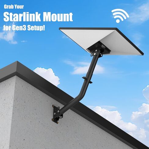 حامل Starlink من الجيل 3، مجموعة Starlink القياسية المعدنية القابلة للتعديل، متوافقة مع طبق V3 القياسي مع محول الأنابيب، مقاوم للطقس، للجدار والسقف in Kuwait