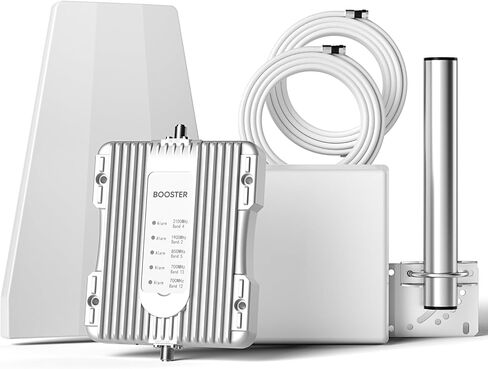 معزز إشارة الهاتف الخليوي للمنزل، بمساحة تصل إلى 5000 قدم مربع. قدم، معزز للهاتف الخلوي متعدد الموجات مع عمود، يعزز بيانات 5G 4G LTE لشركة Verizon، وAT&T، وT-Mobile وجميع شركات النقل الأمريكية، ومعتمد من لجنة الاتصالات الفيدرالية (FCC) in Kuwait