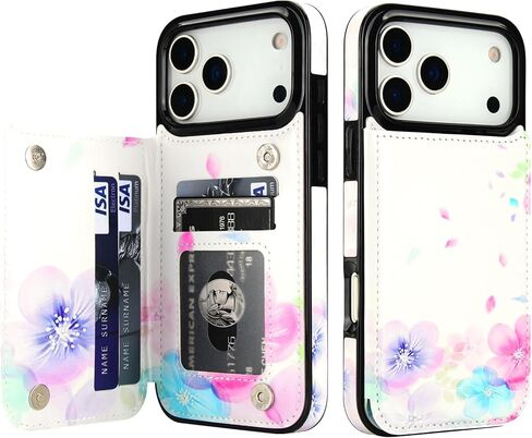 حافظة محفظة HAOPINSH مع حامل بطاقة لهاتف iPhone 17 Pro Max، نمط الفهد الأبيض بنمط الفهد الخلفي القابل للطي من جلد البولي يوريثان مع فتحات للبطاقات للنساء والفتيات مقاومة للصدمات 6.9 بوصة in Saudi Arabia