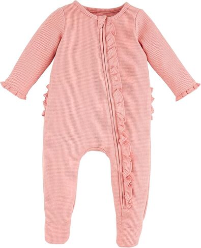 Mud Pie baby-girls Mud Pie Baby Pink Ruffle Sleeper in Saudi Arabia