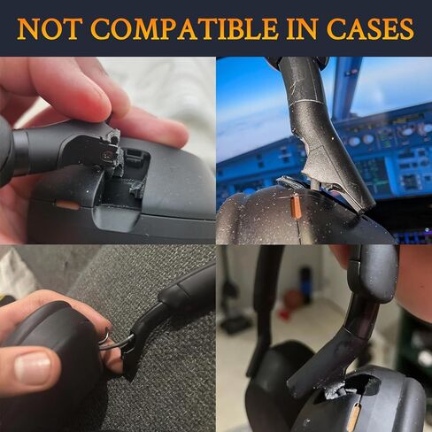 SOULWIT Broken Hinge Repair Part for Sony WH-1000XM5 (WH1000XM5), Reinforced Protective Joint Connectors for XM5 Headband Folding Side Cover Slider to Fix and Prevent Breakage - Black in Saudi Arabia