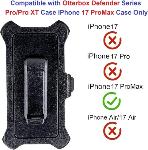 [عبوة من قطعتين] حافظة بمشبك حزام متوافقة مع حافظة سلسلة Otterbox Defender iPhone 17 Pro Max (الجراب غير متضمن) in Kuwait
