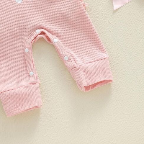 Newborn Baby Girl Coming Going Home Clothes She's Here Bow Embroidery Knit Romper Onesie Fall Winter Outfit in Saudi Arabia