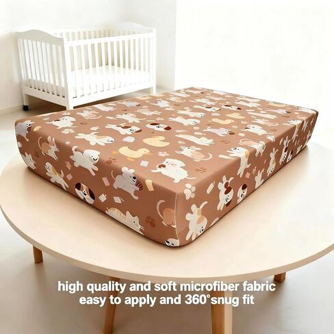 Pack and Play Sheets, 2 Pack Mini Crib Sheets for 38x26 Mattress, Stretchy Snug Fit Playard Fitted Sheet, Soft Breathable Cozy Material, Compatible with Graco Pack n Play for Baby and Toddler in Saudi Arabia