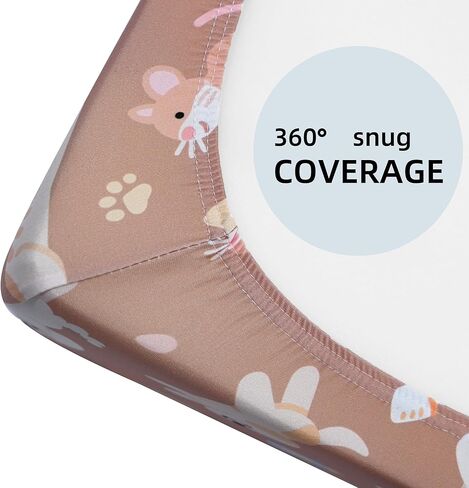 Pack and Play Sheets, 2 Pack Mini Crib Sheets for 38x26 Mattress, Stretchy Snug Fit Playard Fitted Sheet, Soft Breathable Cozy Material, Compatible with Graco Pack n Play for Baby and Toddler in Saudi Arabia