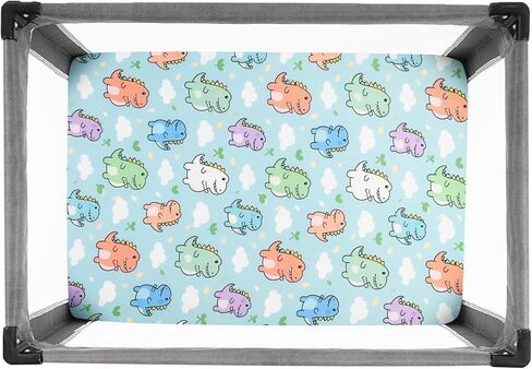 Pack and Play Sheets, 2 Pack Mini Crib Sheets for 38x26 Mattress, Stretchy Snug Fit Playard Fitted Sheet, Soft Breathable Cozy Material, Compatible with Graco Pack n Play for Baby and Toddler in Saudi Arabia
