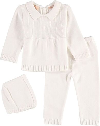 Carriage Boutique White Knitted Baptism Outfits for Boys - 2 Piece Baby Boy Baptism Outfit - Christening Outfits-Cross Detail in Saudi Arabia