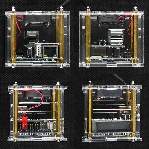Transparent Acrylic Enclosure Case Protective Shell Cover with Cooling Fan for Orange Pi Zero 3 in Saudi Arabia