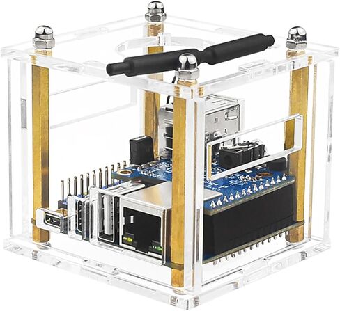 Transparent Acrylic Enclosure Case Protective Shell Cover with Cooling Fan for Orange Pi Zero 3 in Saudi Arabia