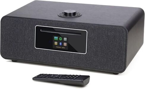 MS5 ترقية راديو الإنترنت المتميز، Spotify HiFi، نظام ستيريو بلوتوث للمنزل مع مشغل أقراص مضغوطة، راديو FM، خزانة خشبية صوتية، مدخل AUX وUSB، 50 إعدادًا مسبقًا، تطبيق OKTIV وجهاز التحكم عن بعد - الجوز in Kuwait