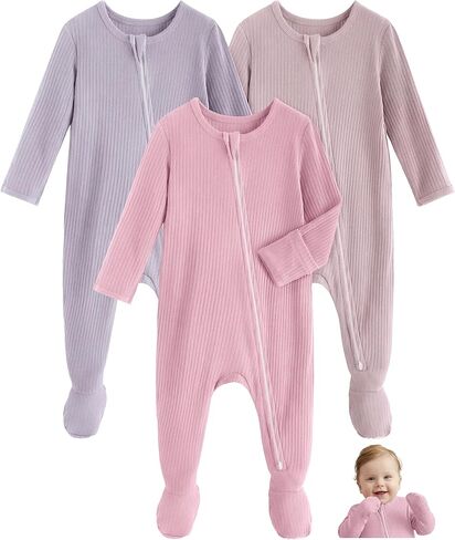 Rayon Made From Bamboo Baby Pajamas Baby Sleepers for Newborn 0-3 3-6 6-9 Months Footie Pjs Baby Boys Girls Clothes in Saudi Arabia