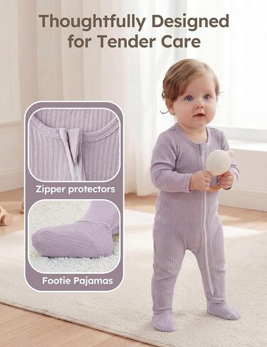 Rayon Made From Bamboo Baby Pajamas Baby Sleepers for Newborn 0-3 3-6 6-9 Months Footie Pjs Baby Boys Girls Clothes in Saudi Arabia