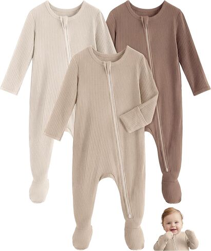 Rayon Made From Bamboo Baby Pajamas Baby Sleepers for Newborn 0-3 3-6 6-9 Months Footie Pjs Baby Boys Girls Clothes in Saudi Arabia