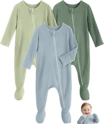 Rayon Made From Bamboo Baby Pajamas Baby Sleepers for Newborn 0-3 3-6 6-9 Months Footie Pjs Baby Boys Girls Clothes in Saudi Arabia