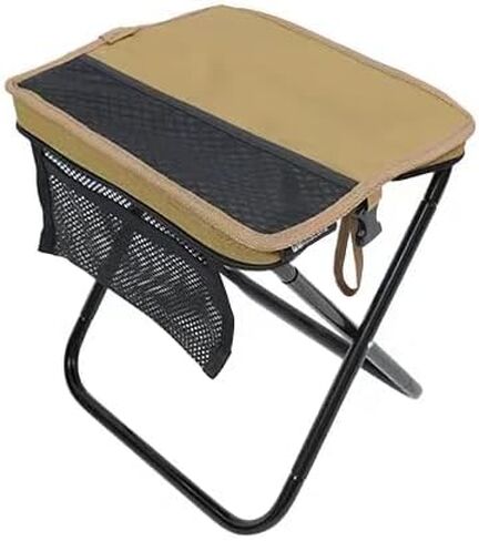 DZ Duozhan Portable Camping Stool - Foldable Backpack Stool 13" with 260lb Capacity, Lightweight Collapsible Stool with Carry Bag & Adjustable Strap for Hiking, Fishing, Beach Outdoor (Black) in Saudi Arabia