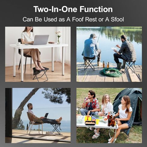DZ Duozhan Portable Camping Stool - Foldable Backpack Stool 13" with 260lb Capacity, Lightweight Collapsible Stool with Carry Bag & Adjustable Strap for Hiking, Fishing, Beach Outdoor (Black) in Saudi Arabia