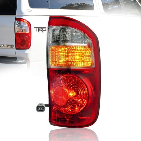 مصابيح خلفية حمراء داكنة معتمدة من وزارة النقل لعام 2004 2005 2006 Toyota Tundra Crew Cab & Double Cab | غطاء المصباح الخلفي البديل المباشر | زوج السائق والركاب (بدون مصابيح/حزام) in Kuwait
