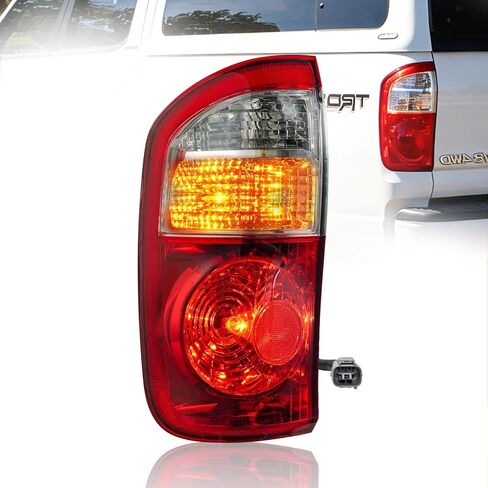 مصابيح خلفية حمراء داكنة معتمدة من وزارة النقل لعام 2004 2005 2006 Toyota Tundra Crew Cab & Double Cab | غطاء المصباح الخلفي البديل المباشر | زوج السائق والركاب (بدون مصابيح/حزام) in Kuwait
