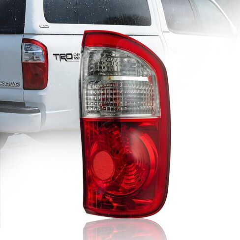 مصابيح خلفية حمراء داكنة معتمدة من وزارة النقل لعام 2004 2005 2006 Toyota Tundra Crew Cab & Double Cab | غطاء المصباح الخلفي البديل المباشر | زوج السائق والركاب (بدون مصابيح/حزام) in Kuwait