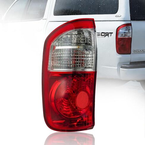 مصابيح خلفية حمراء داكنة معتمدة من وزارة النقل لعام 2004 2005 2006 Toyota Tundra Crew Cab & Double Cab | غطاء المصباح الخلفي البديل المباشر | زوج السائق والركاب (بدون مصابيح/حزام) in Kuwait