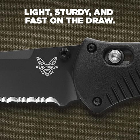 Benchmade - وابل، تكتيكي، سكين للاستخدام اليومي، شفرة تانتو مسننة بمقبض أسود (583SBK) in Kuwait