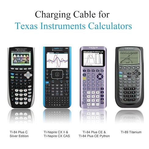 Vancle 2 Pack كابل شاحن لآلات تكساس إنسترومنتس TI-84 Plus CE، TI84 Plus C الإصدار الفضي، TI 89 تيتانيوم، TI-Nspire CX/CAS آلة حاسبة الرسوم البيانية in Saudi Arabia