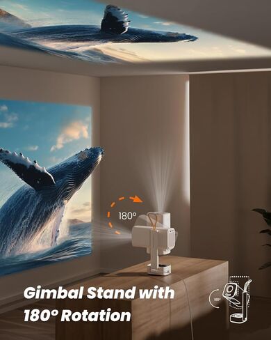 Yaber T1 Pro2 Mini Projector with WiFi and Bluetooth, Dolby Audio & Turbo Sonic Bass, Auto Focus & Keystone, Native 1080 FHD with HDR10, Portable Projector for Outdoor Indoor Use in Saudi Arabia