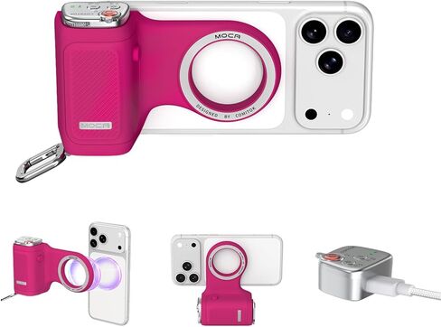 COMITOK MOCA iPhone 17 Pro Camera Grip No Need App for iOS26, Compatible iOS17 and iOS18, Fun Shot Magnetic Grip for Phone Native Camera with Anti-Drop Detachable Remote and Convenient Keychain Hook in Kuwait